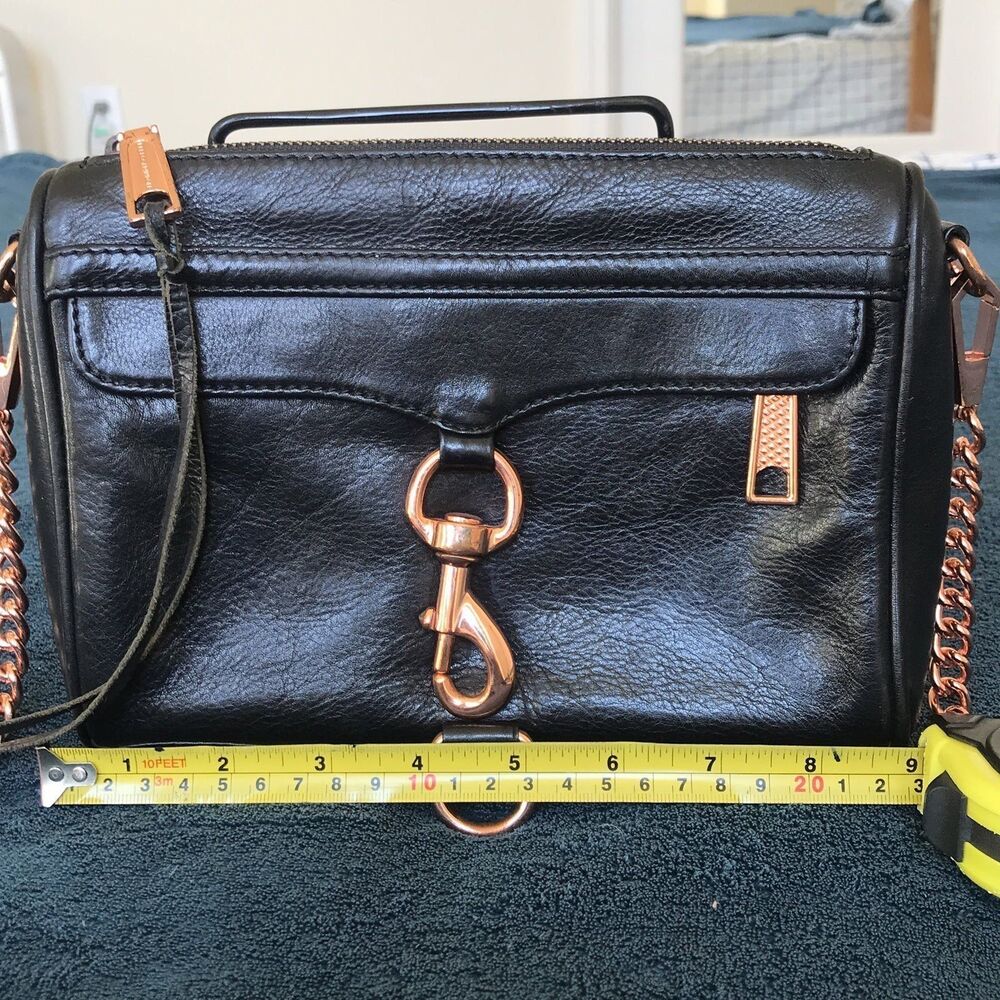 Rebecca Minkoff mini MAC black with rose gold hardware
